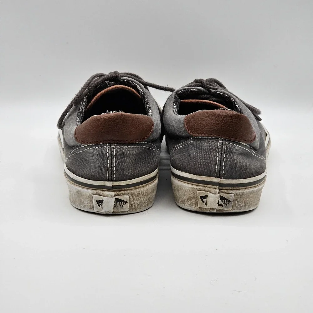 Vans Shoes‎ Mens Size 10.5 Gray Canvas Low Top Casual Skate Sneakers 721278